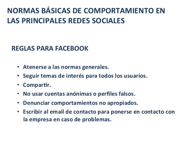 normas grupo facebook